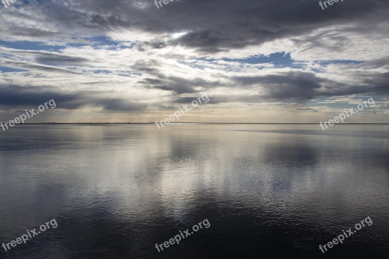 Sea North Sea Clouds Sky Sunrise