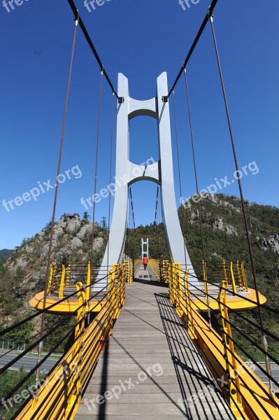 Bridge Suspension Bridge Mountain Earthquake Jeollanam-do