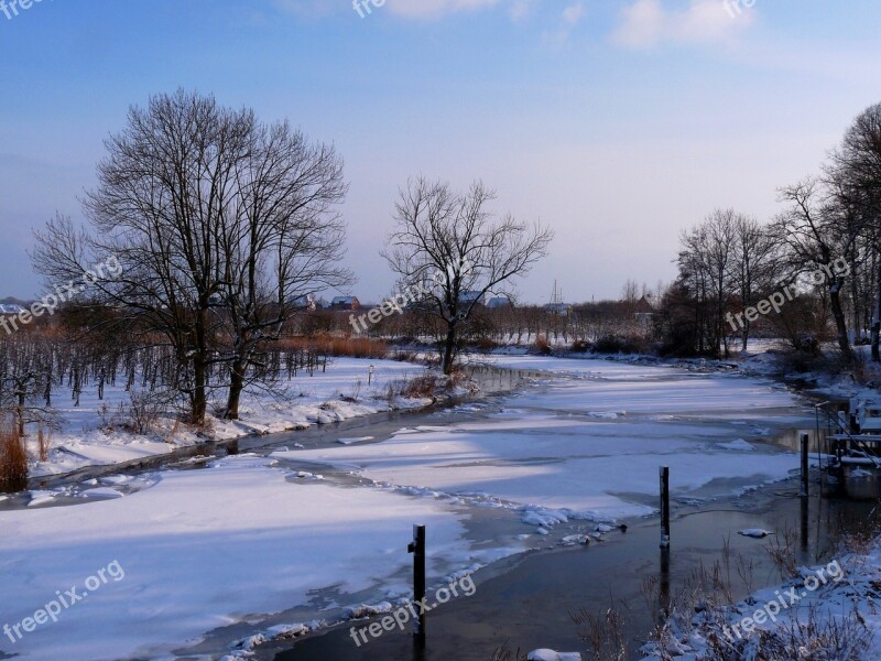 Lühe Ice Old Country Winterstimmung Romance