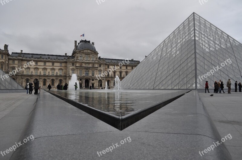 Paris Louvre Museum Pyramid Glass