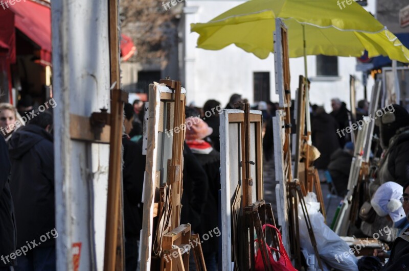 Paris Montmartre Designs Eiffel Tower Free Photos