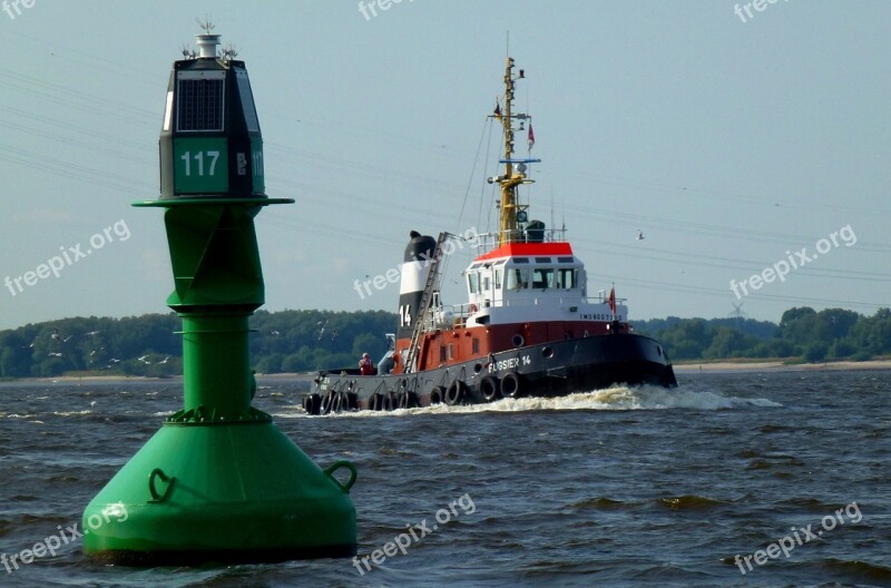 Tug Elbe Ton Green Seszeichen