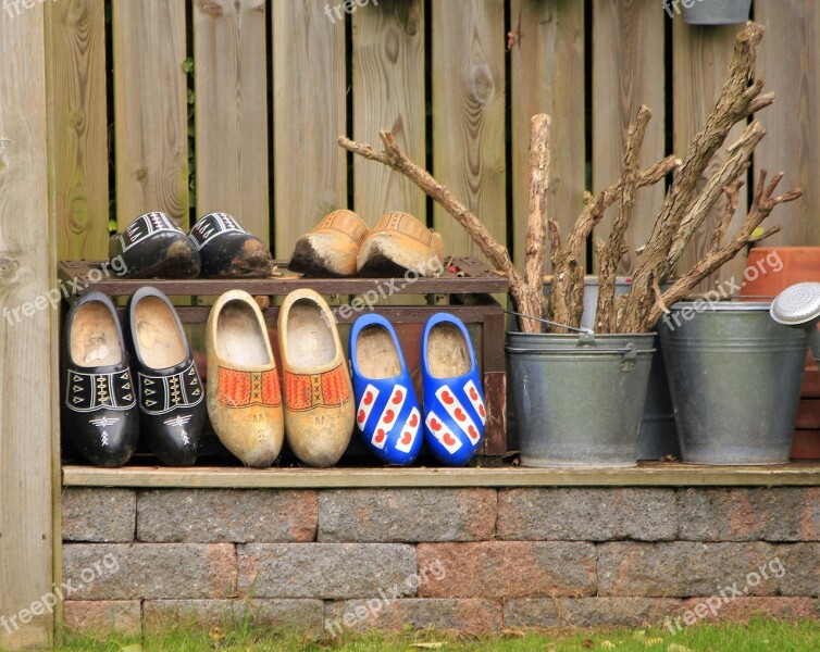 Holland Wooden Shoe Obsolete Typical Shoes Garden Shoe