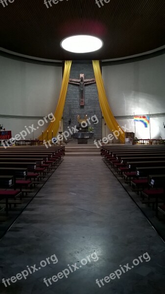 Church Interior Cross Light Lighting