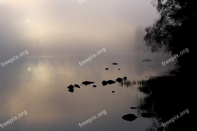 Morning Mist Lake Water Atmosphere