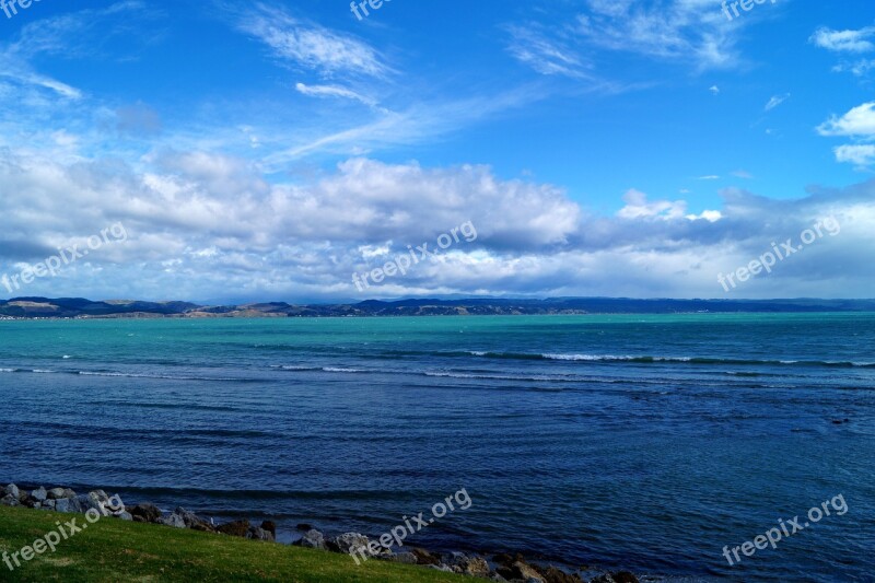 Sea New Zealand Napier Coast Nature