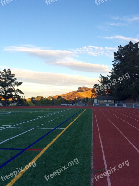 Track And Field Sunset Athletic Field Field Track