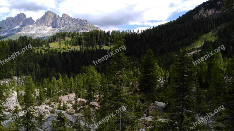 Rose Garden Alpine Rock Massif Mountains South Tyrol