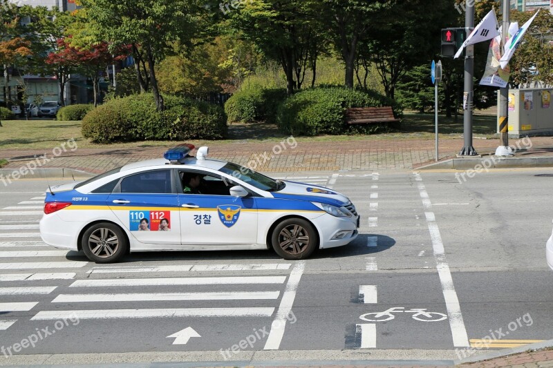 Police Road Car Republic Of Korea Free Photos