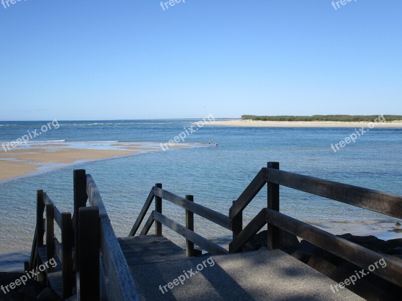 Sea Stairs Wooden Beach Boardwalk