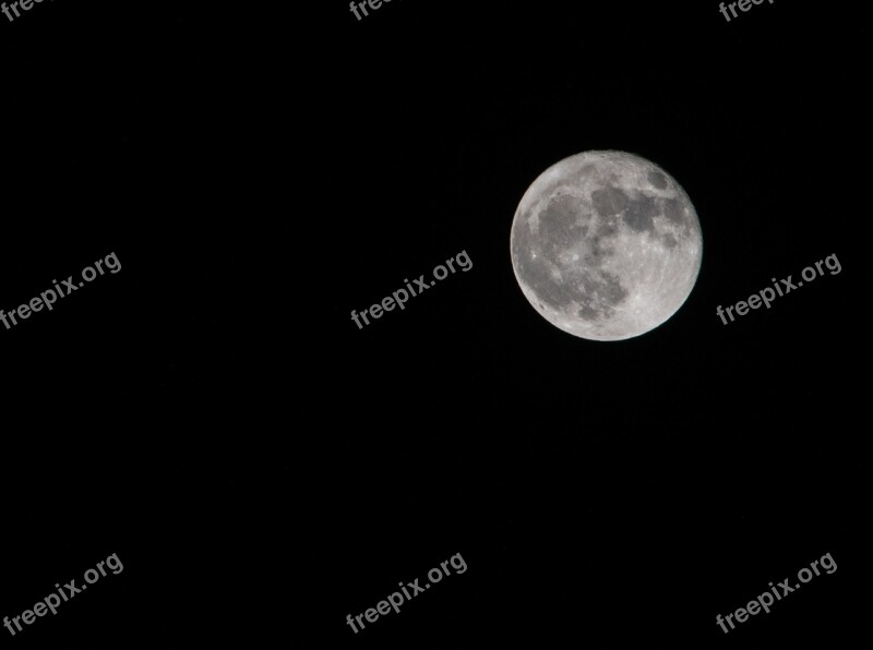 Moon Night Full Moon Beauty Crater