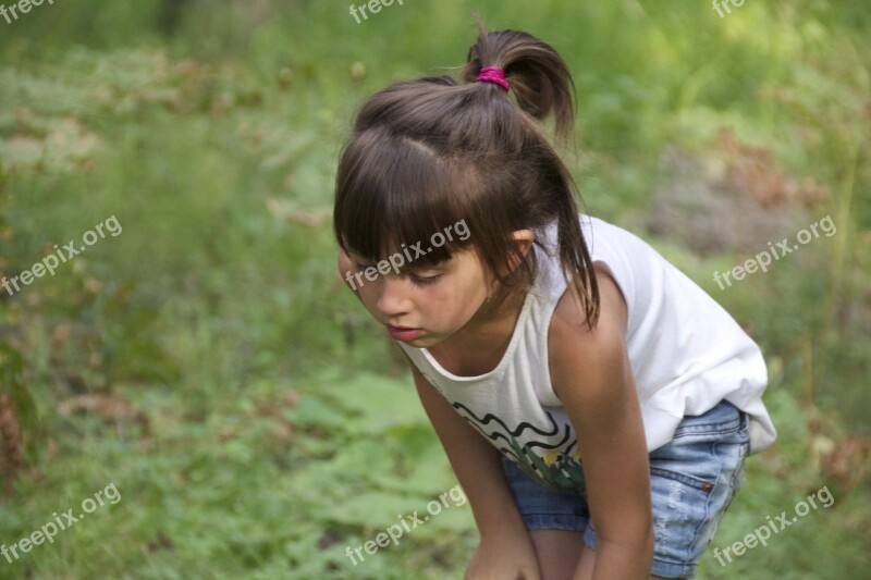 Baby Search Stroll Girl In Grass