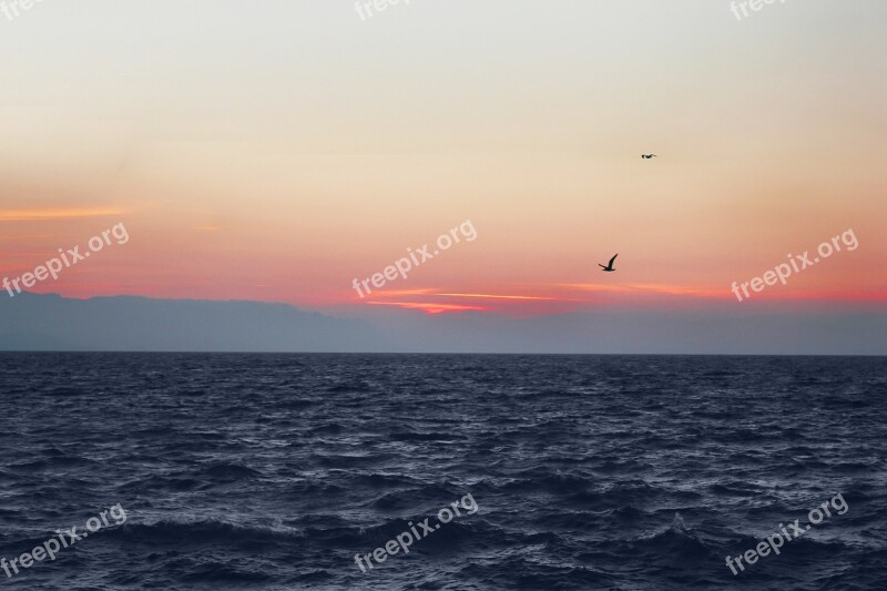 Sea Blue Sea View Turkey Sunset