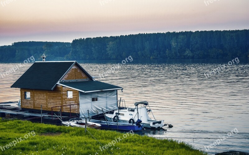 River Danube House Boat Trees