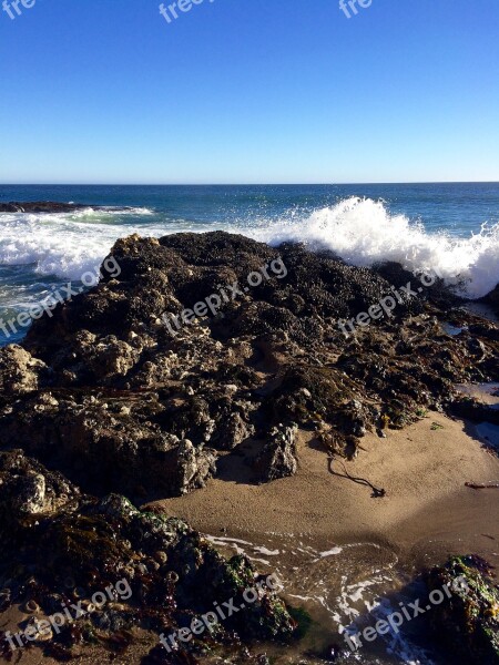 Ocean Waves Rock Coast Nature Wave