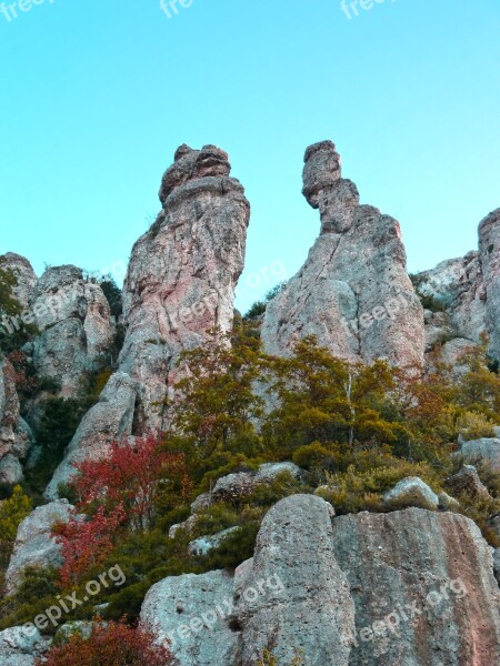 Rock Limestone Conglomerate Montsant Autumn