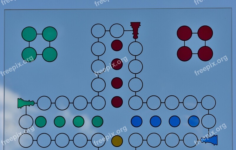 Not Ludo Game Board Glass Sky Blue