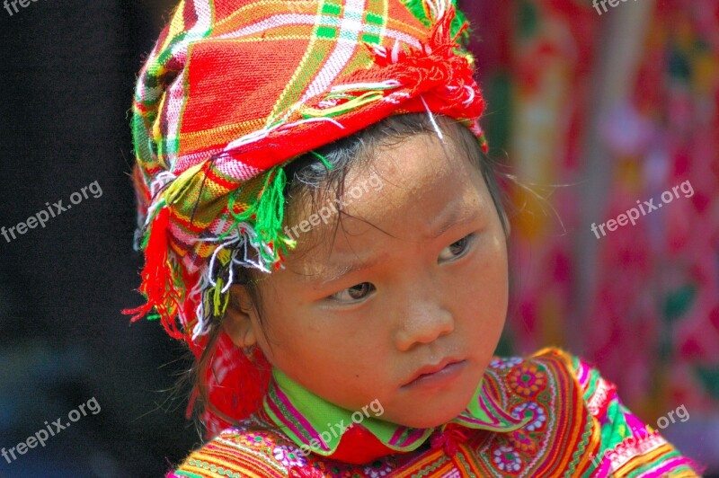 Child Vietnam Girl Traditional Clothing