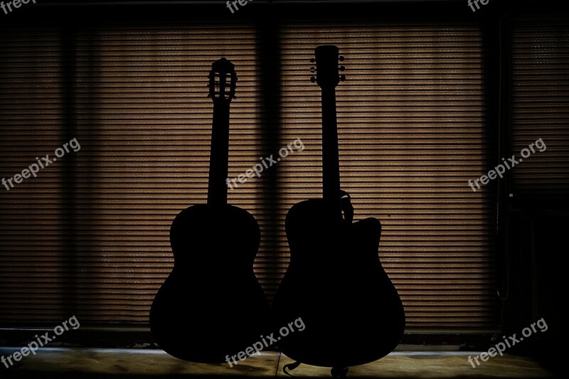 Guitar Amazing Gesture Background Silhouetts Free Photos