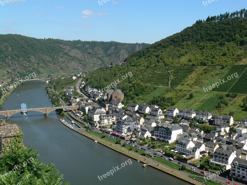 Mosel Landscape Vineyards Harvest Germany