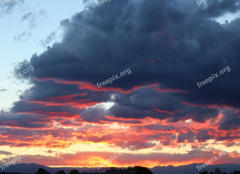 Sunset Colorado Mountains Landscape Usa