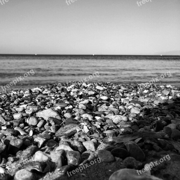 Pebbles Beach Water Sea Seascape