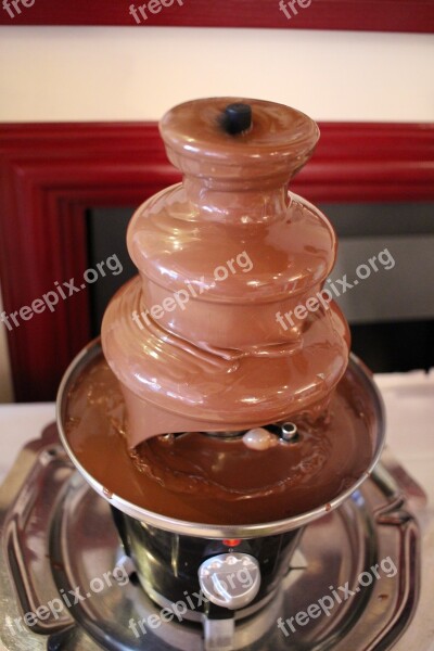 Chocolate Fountain Brown Chocolate Chocolate Delicious Candy