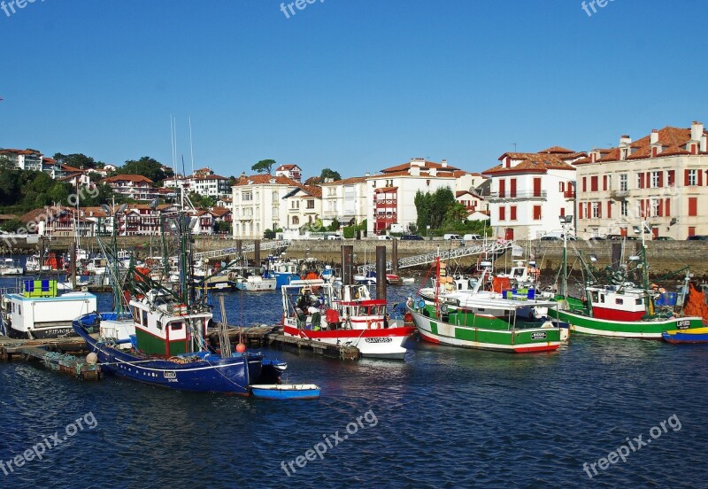 St-jean-de-luz Port Boats Fishing Wharf