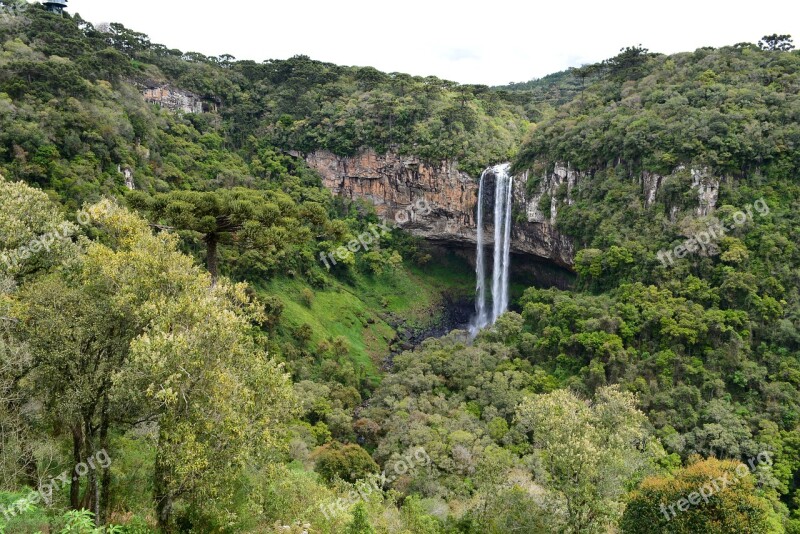 Waterfall Cascade Environment Nature Brazil