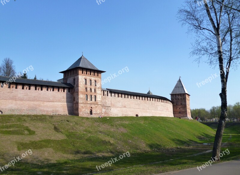 Veliky Novgorod Fortress Wall Architecture Tower