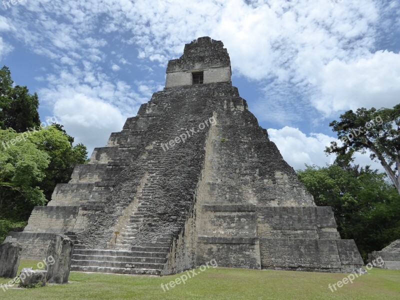 Pyramid Maya Tikal Guatemala Free Photos