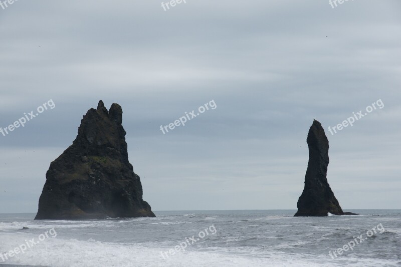 Reynisdrangar Cliff Iceland Beach Reynisfjara Troll