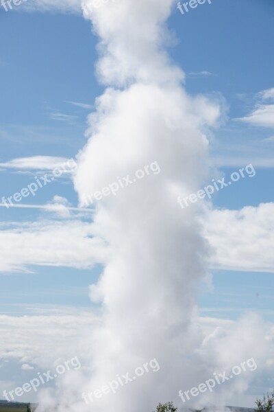 The Great Geyser Water Geysir Southwest Iceland