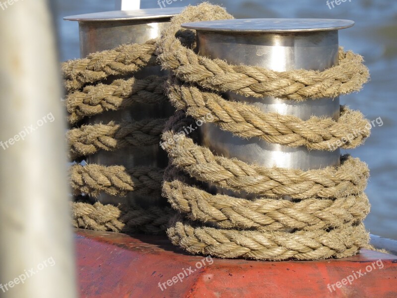 Bollard Maritime Harness Lines Port Ship