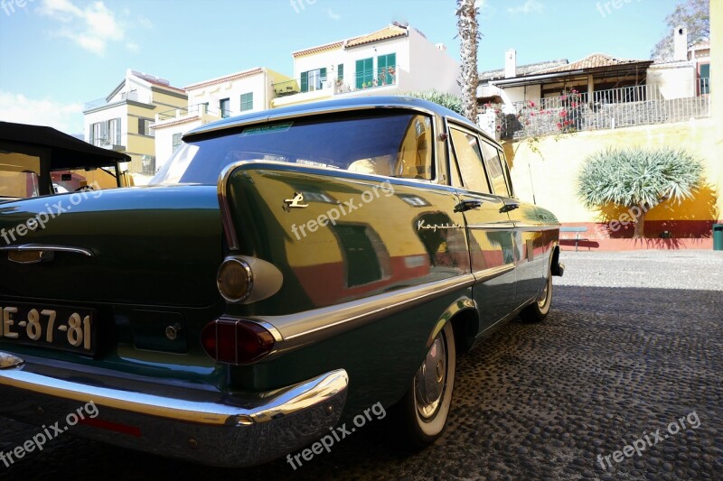 Auto Oldtimer Nostalgia Green Cobblestones