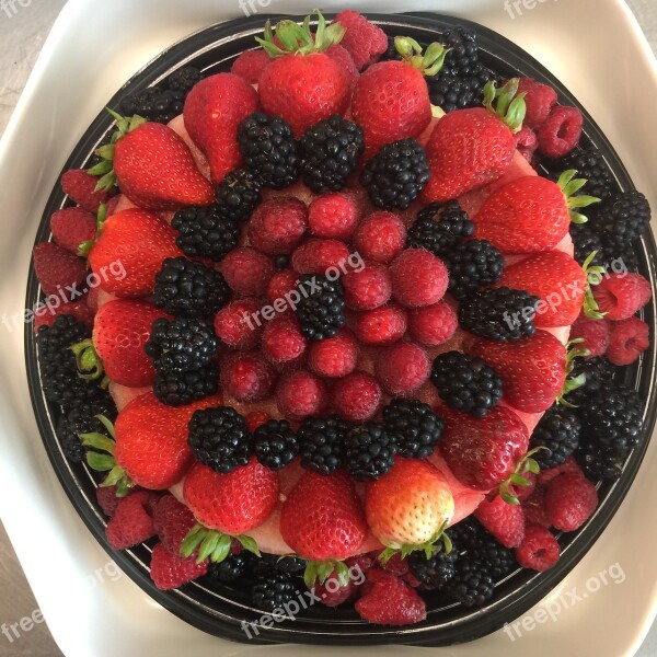 Fresh Fruit Cake Berries Strawberries