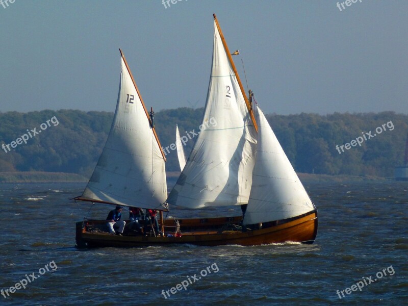 Elbe Maritime Sailing Vessel Port Hamburg