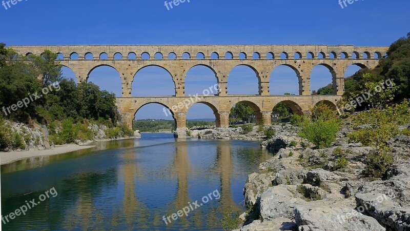 Pont Du Gard Aqueduct Roman France Heritage