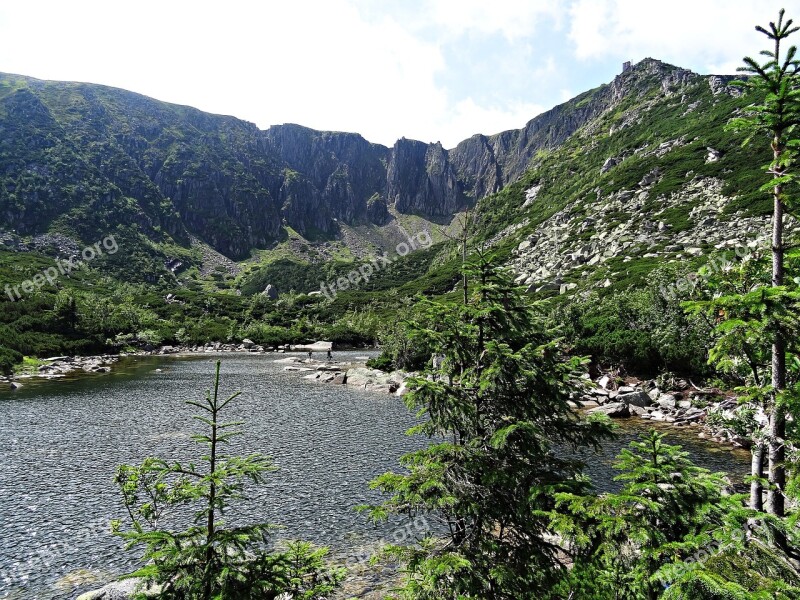 Landscape Mountains Lake Pond Nature