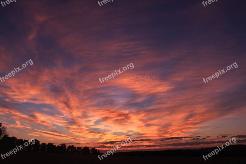 Sunrise Red Sunset Sky Summer