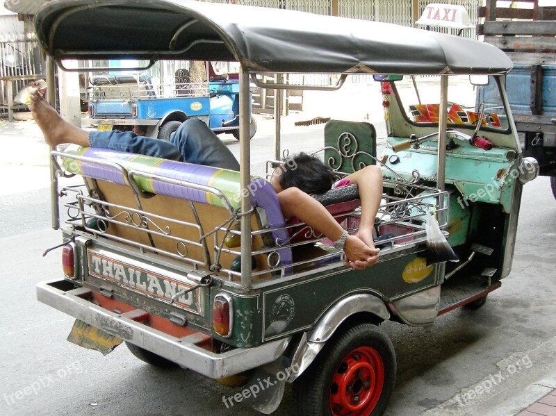 Transport Tuk-tuk Thailand Sleep Relax