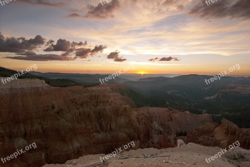 Sunset Scenic Landscape Evening Sky