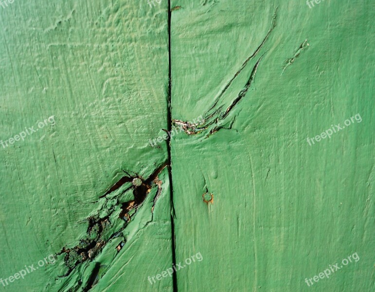 Green Wood Wooden Wall Grain Old