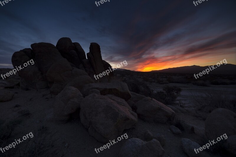 Sunset Rock Formations Scenic Geologic Stones