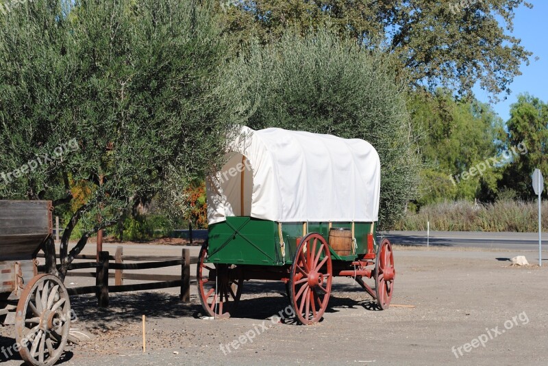 Wagon Cowboy America Old Charette