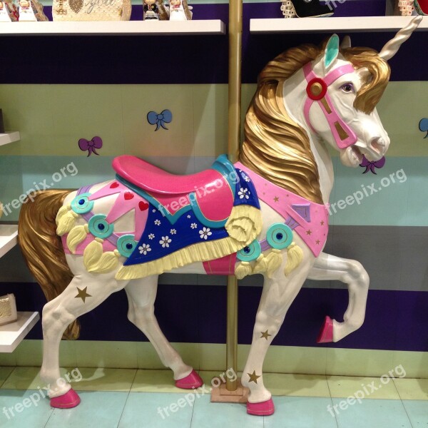 Unicorn Carousel Kitsch Deco Decoration