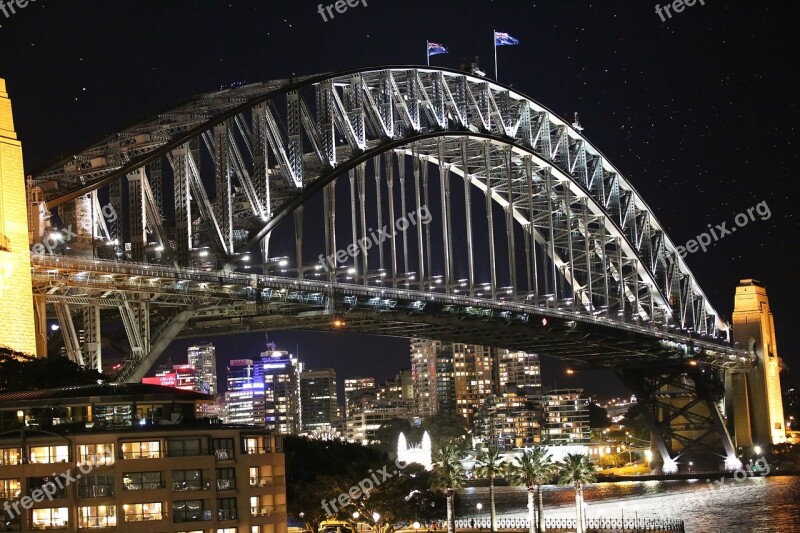 Harbor Bridge Sydney Sydney Nsw Night Bridge Harbour