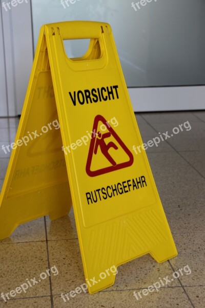 Sign Risk Of Slipping Caution Cleaning Clean