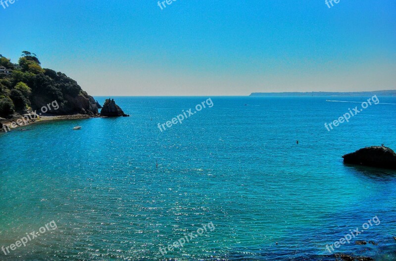 Cornwall Sea Horizon Sunset Seascape