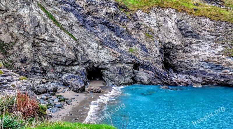 Cove Coast Beach Rocks Cornwall